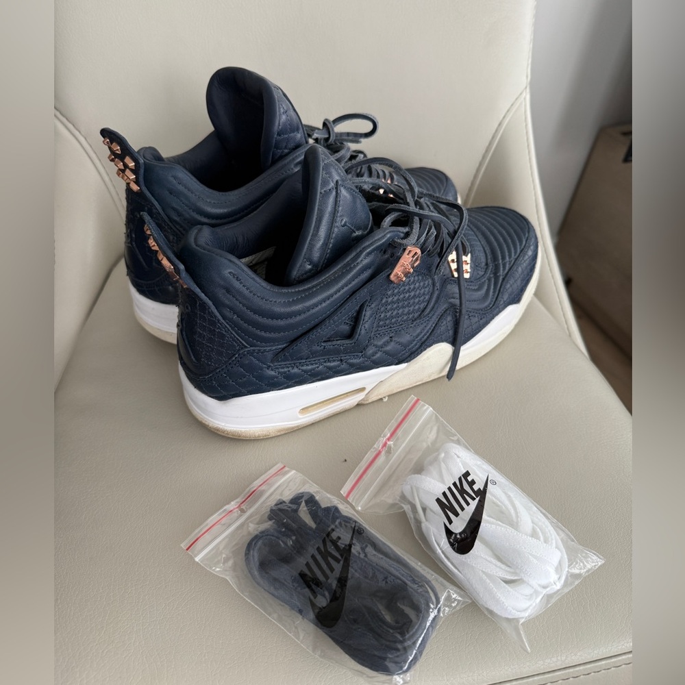 Air Jordan 4 Navy Quilted Rose Gold – Men’s Size 11 - Picture 5 of 7